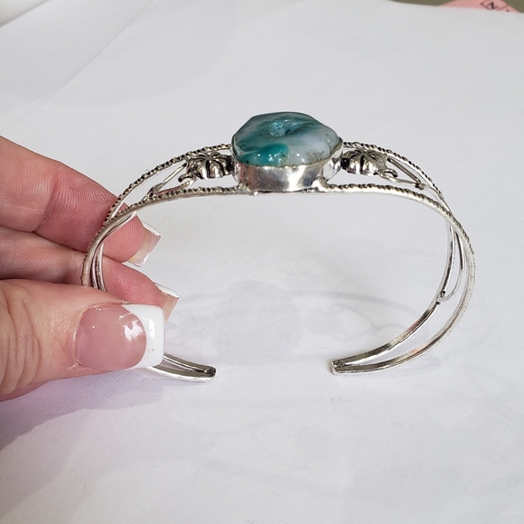 Agate gemstone, 925 silver bracelet - Picture 5 of 15